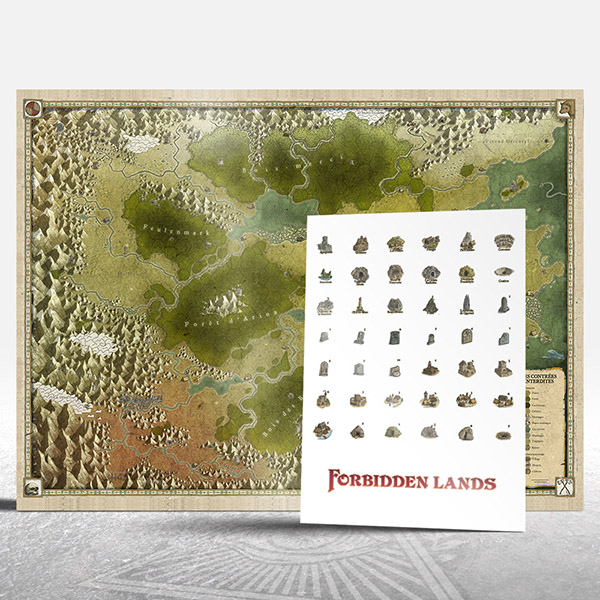 Forbidden Lands- Carte et Stickers